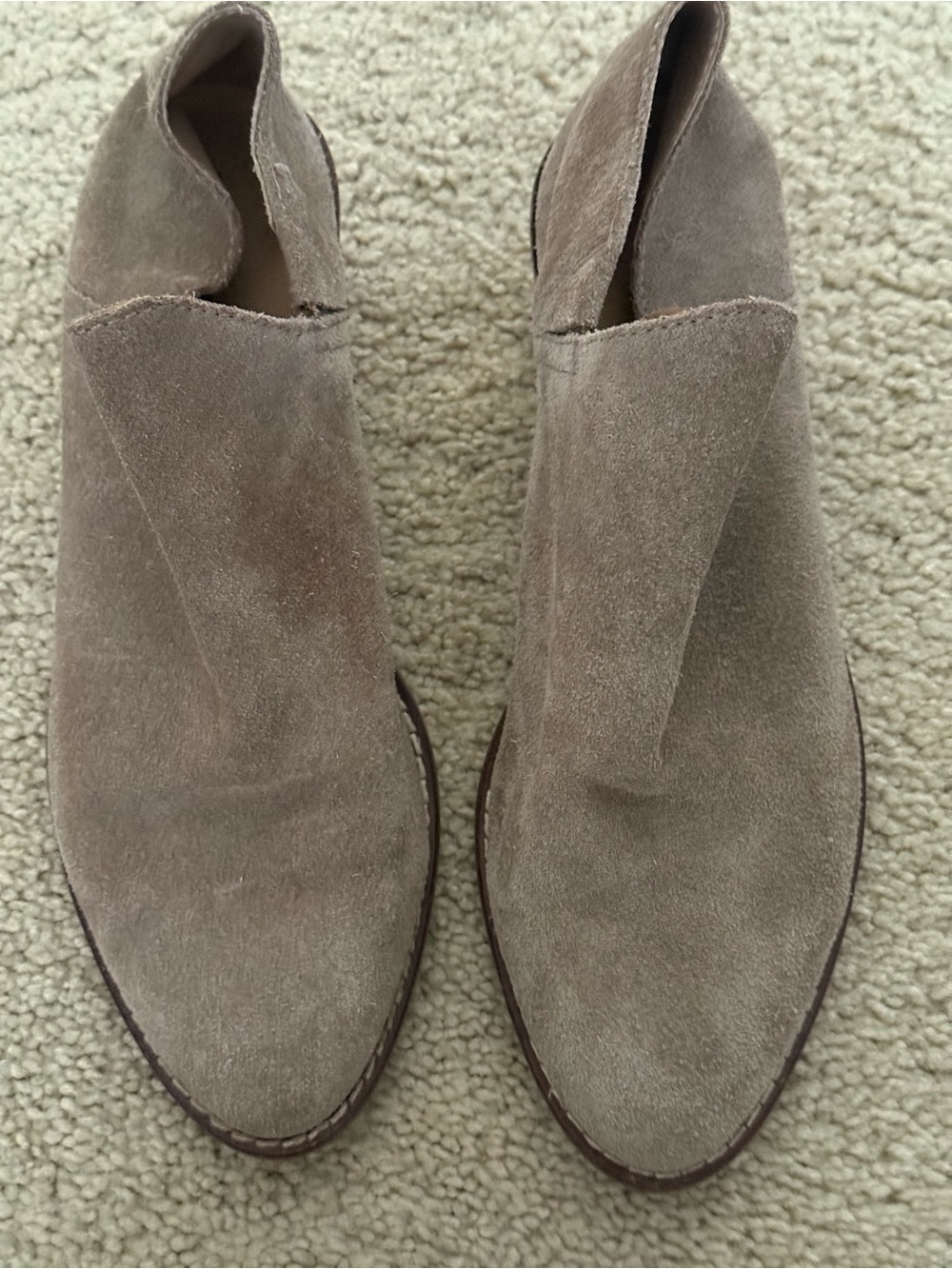 Lucky Brand Women's Suede Ankle Booties in Taupe